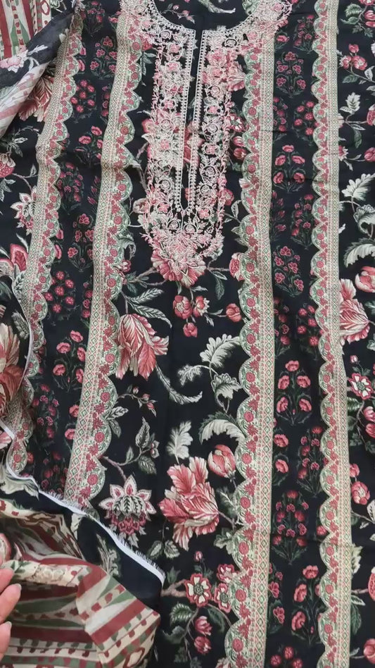 Sapphire embroidered lawn 3pc