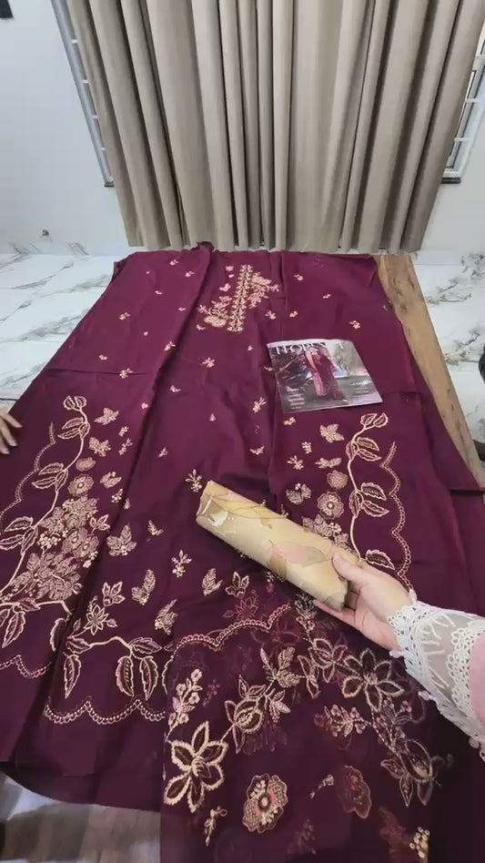 Rang rasiya luxury embroidered lawn 3pc