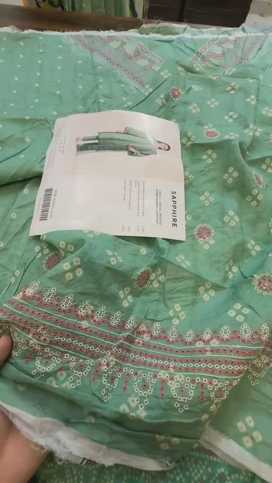 Sapphire embroidered lawn 3pc