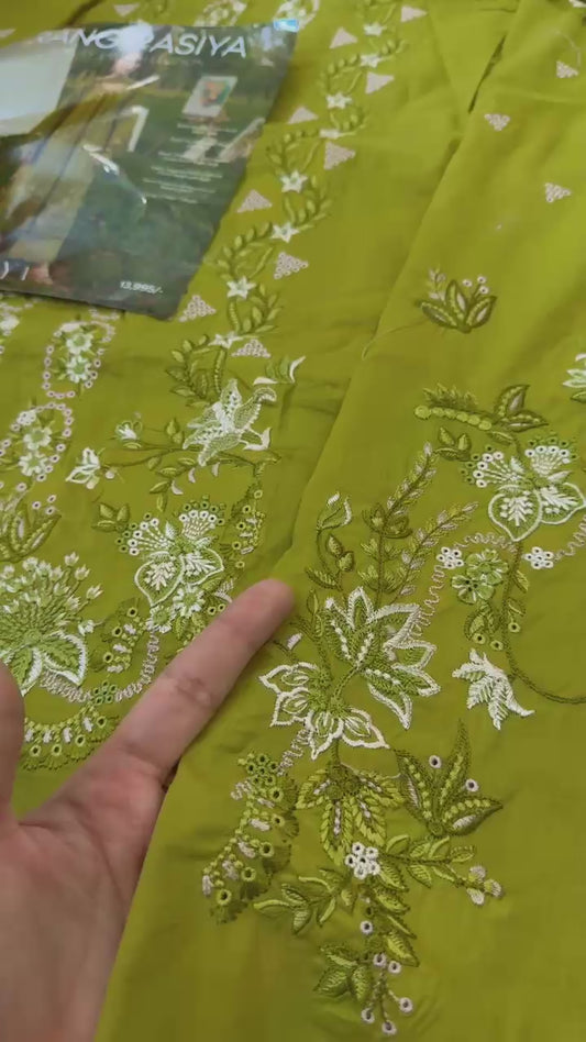 Rang rasiya luxury embroided lawn 3pc clearance