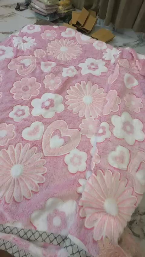 Glow up ( pink flower) summer AC blankets (5.5*6.5)