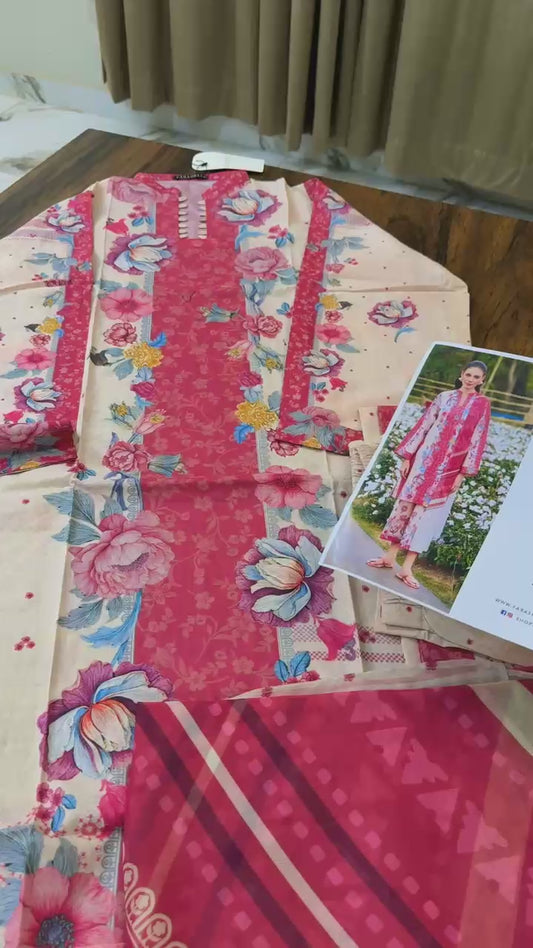 Farasha printed lawn 3pc stitched