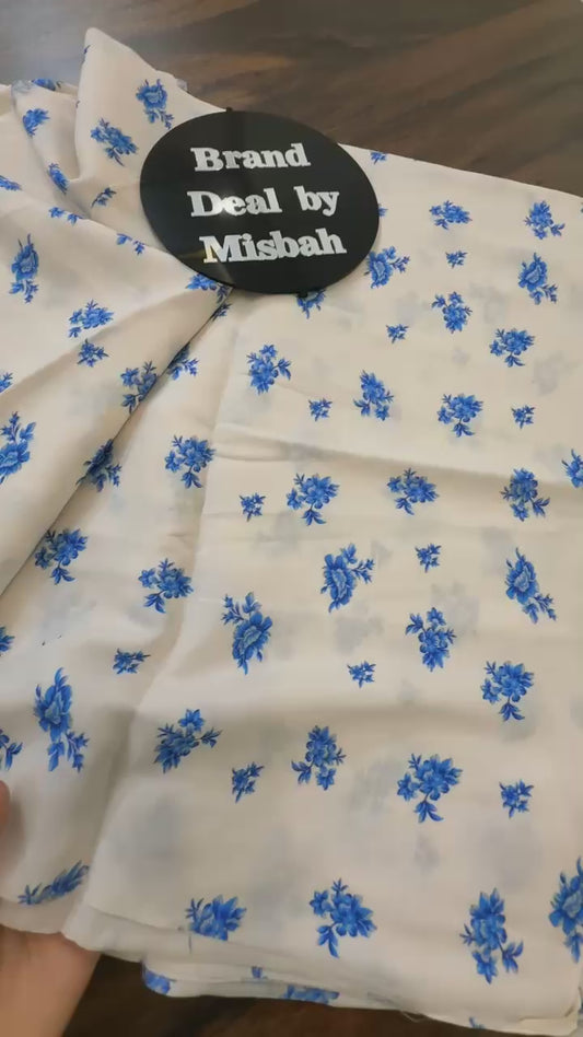 Clearance sale Maria b 💯 percent original all over printed 2 pc raw silk