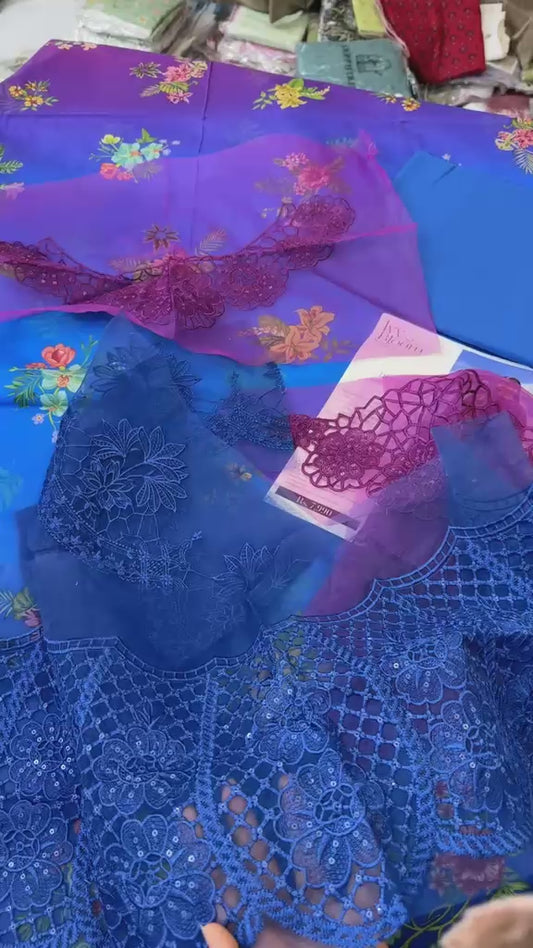 Parishay luxury embroidered lawn 3pc IB-06