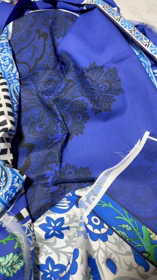 Ethnic printed cotton lawn 2 pc