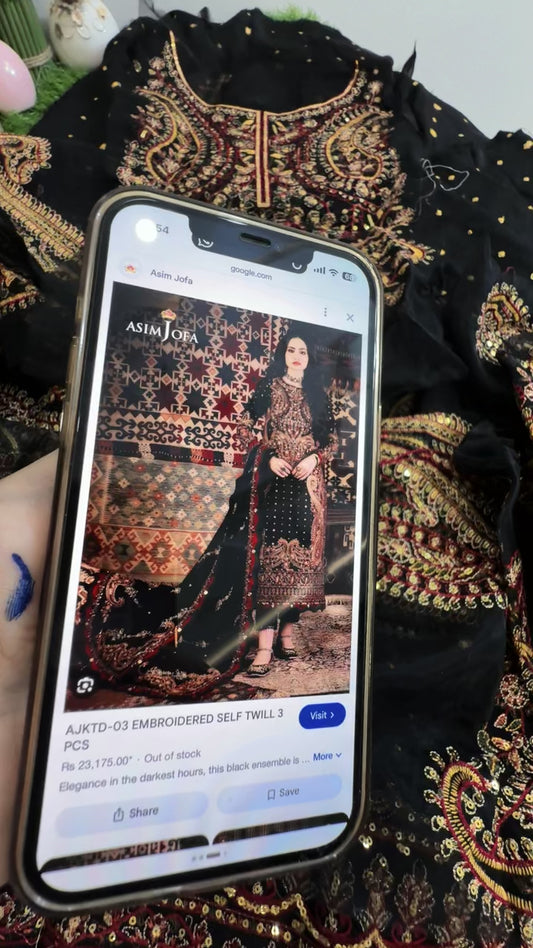Asim jofa winter kashmiri luxury embroided 2pc