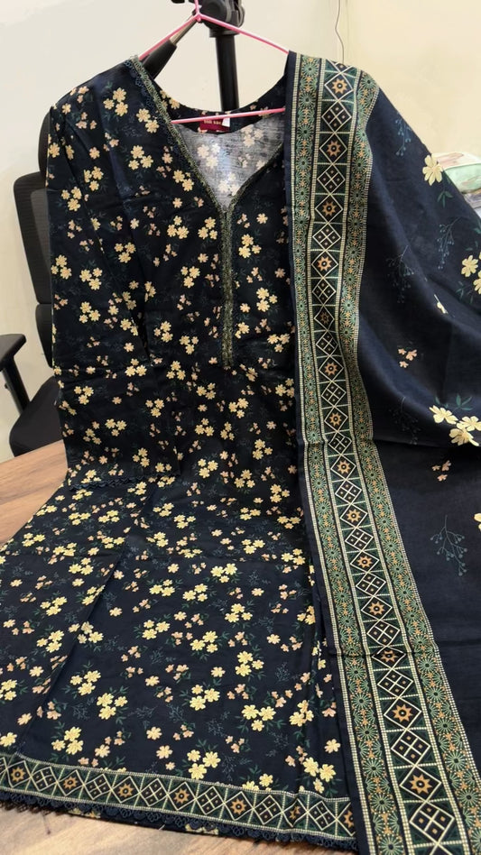 Bin saeed printed winter khaddar 3pc