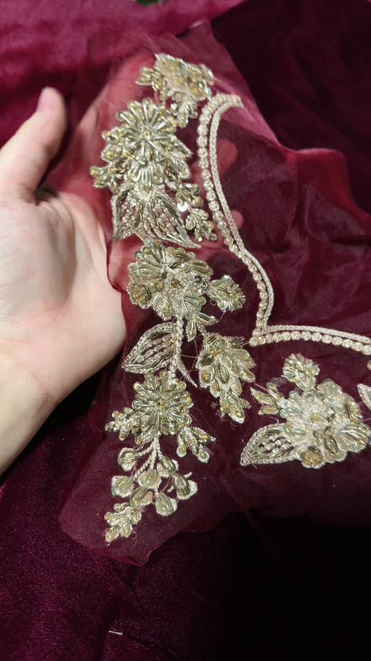 Kora dabka embroidery neckline