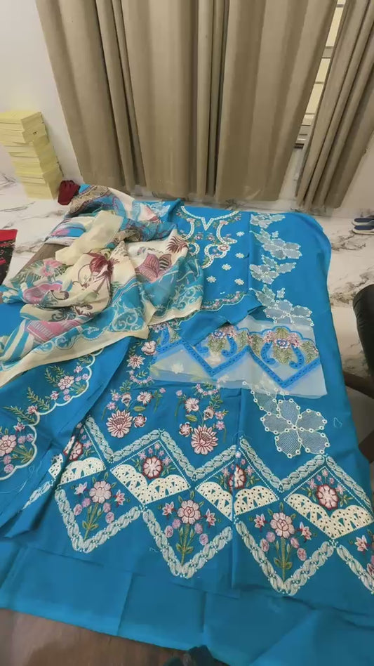 Nureh Riaz arts luxury embroided lawn 3pc