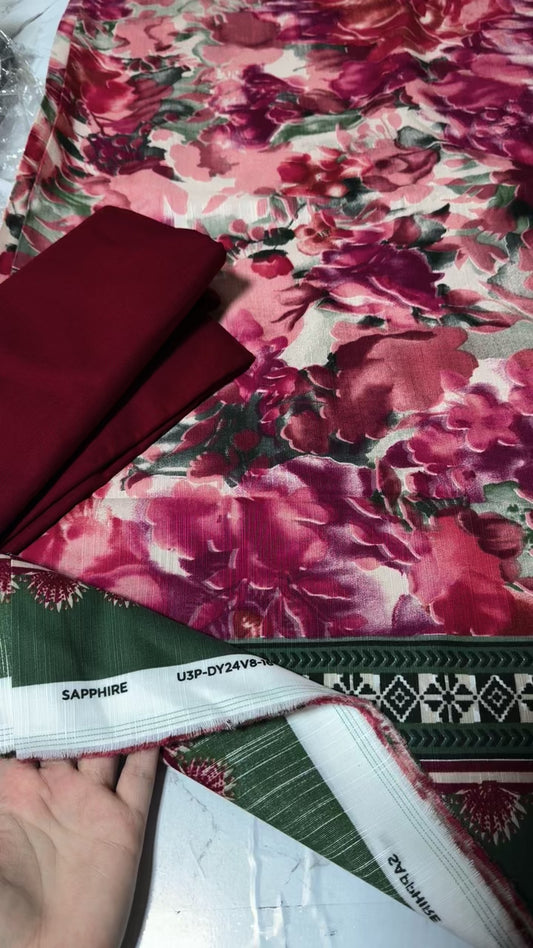 Sapphire printed khadar 2pc
