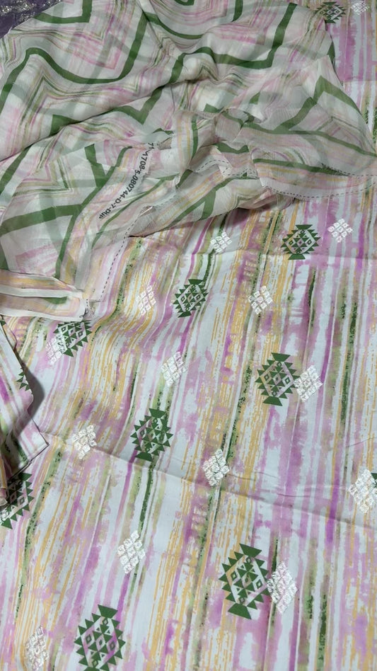 Bareeze style embroided linen 3pc