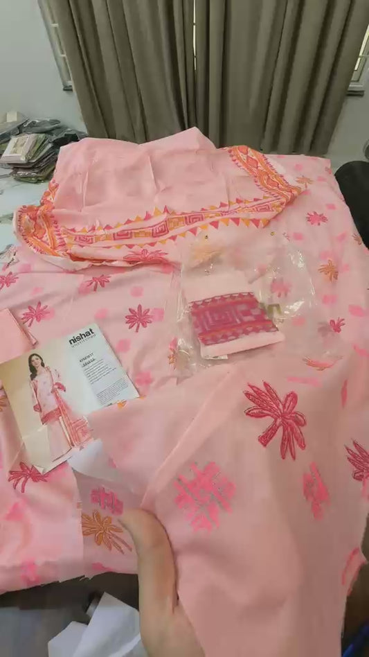 Nishat jacquard lawn 3pc