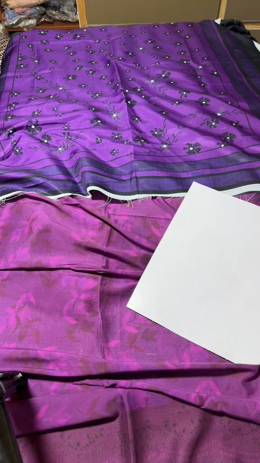 Baroque printed winter 3pc with shawl