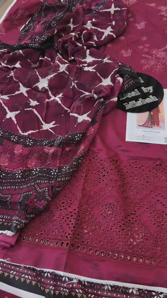 Mausummery luxury embroided lawn 3pc
