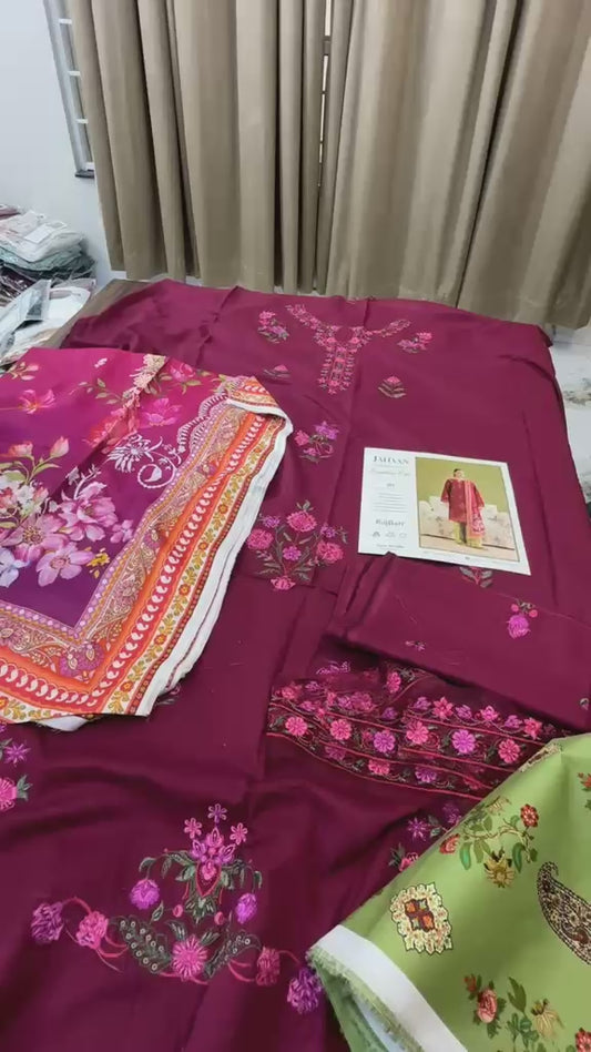 Rajbari luxury embroidered lawn 3pc 09