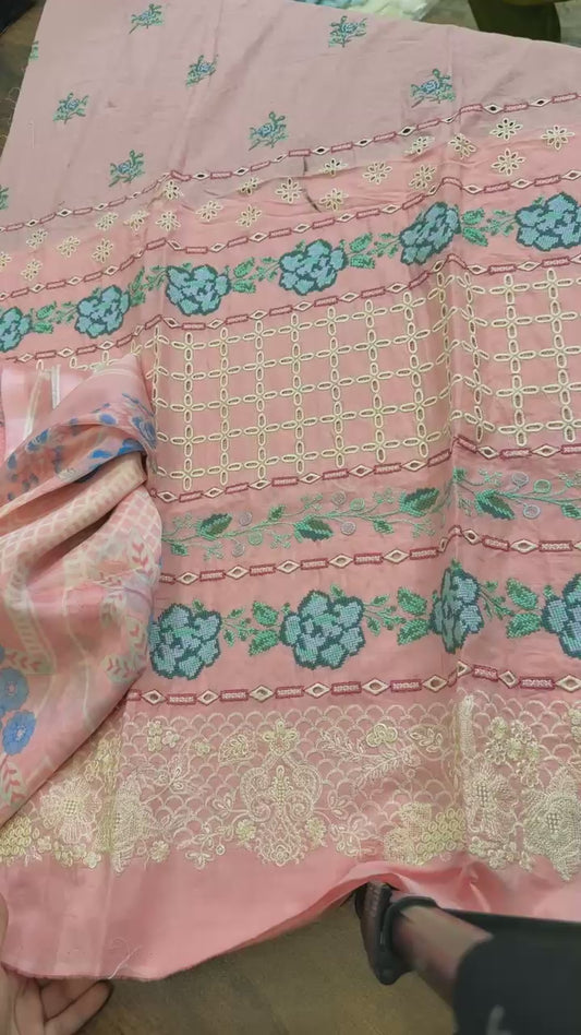 Nureh by Riaz arts luxury embroided lawn 3pc