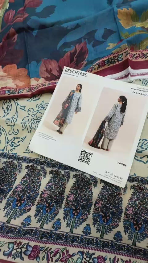 Beech tree printed lawn 3pc