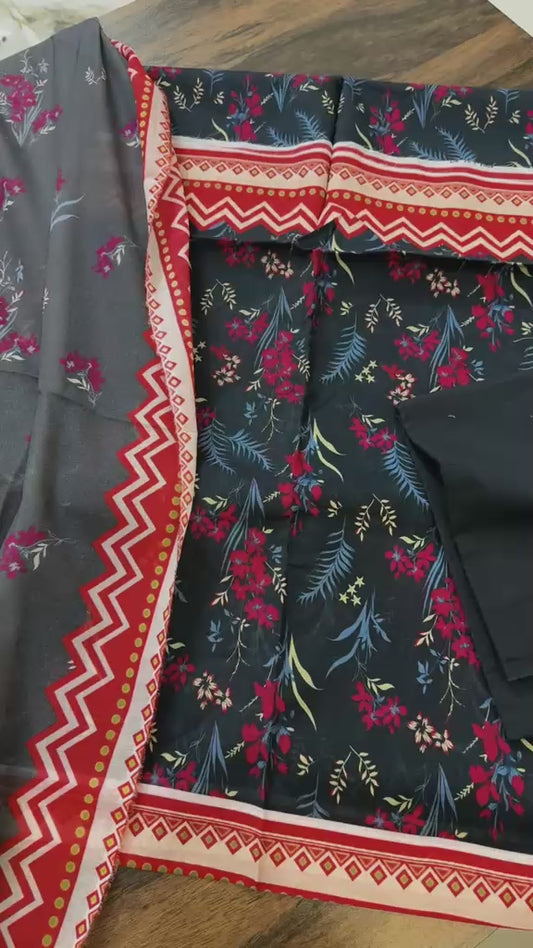 Lawn printed 3 pc on clearance
