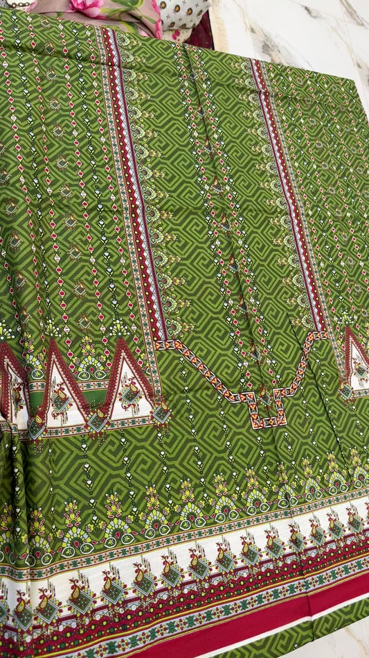 Zoya B printed winter shirt with wool shawl