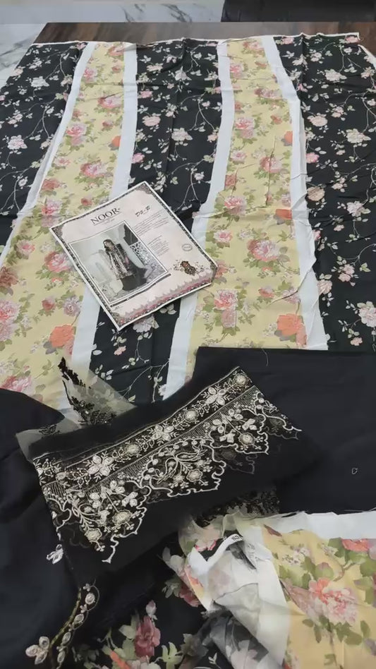 Noor by Sadia Asad winter printed 3pc with embroided dupatta