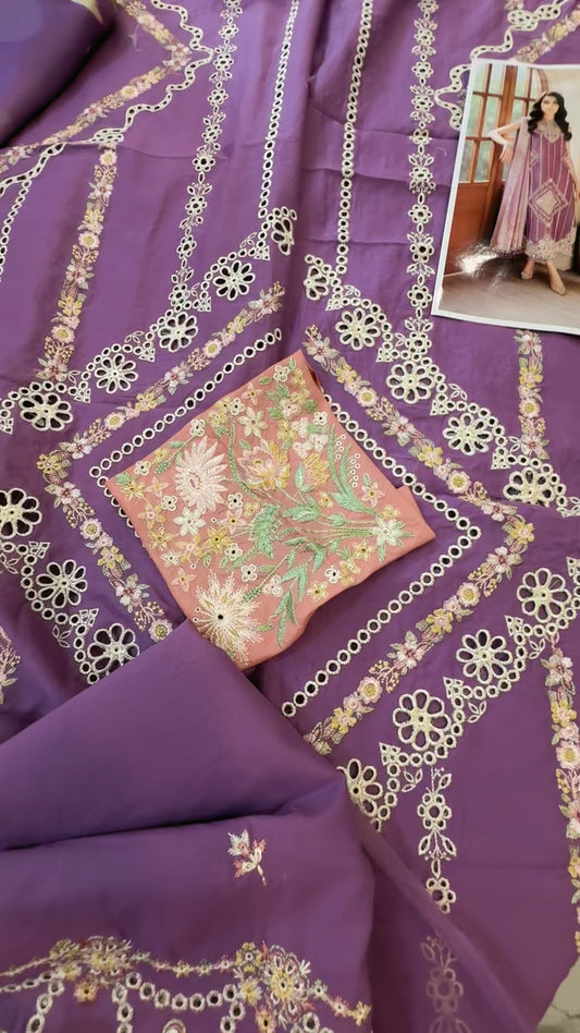 Bin ilyas luxury embroidered lawn 3pc