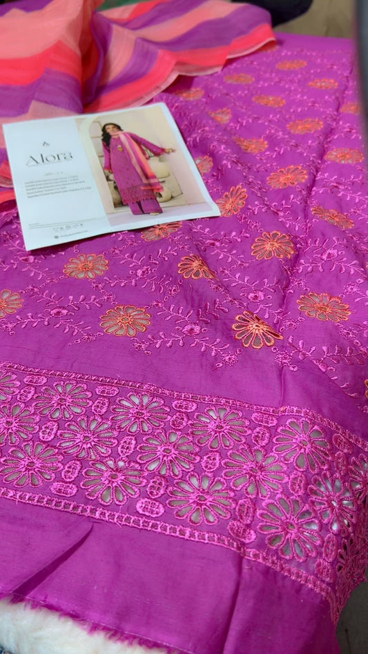 Adan libas luxury chicken Kari embroided lawn 3pc