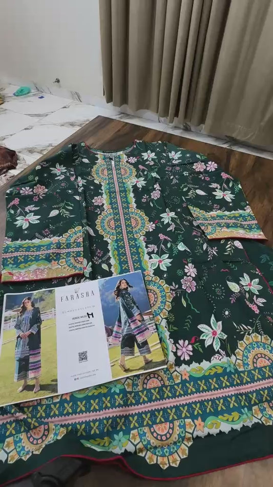 Farasha printed lawn 3pc stitched
