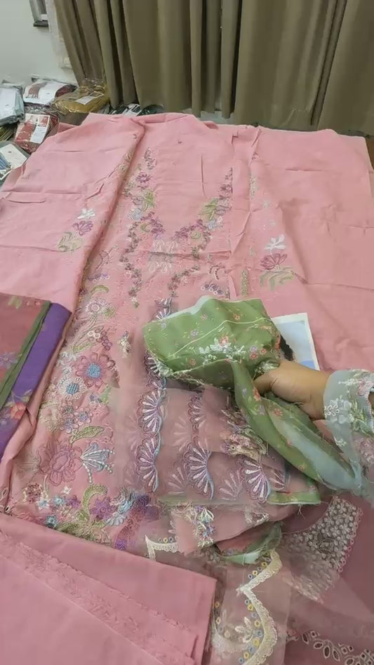 AjR luxury embroidered lawn 3pc