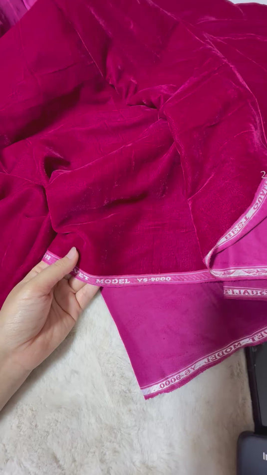 Velvet 2pc  9000 micro complete 5 yard fabric shoking pink