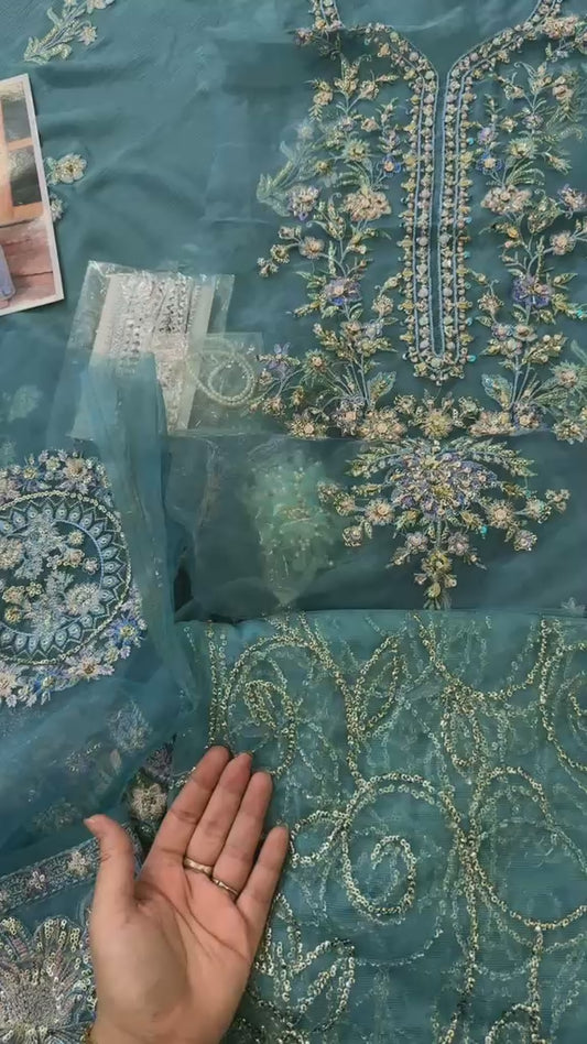 Mushq roheenaz luxury embroided chiffon 3pc