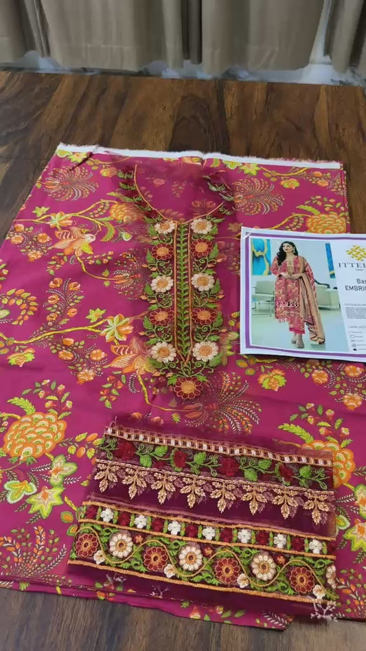 All over printed lawn 2pc with patch