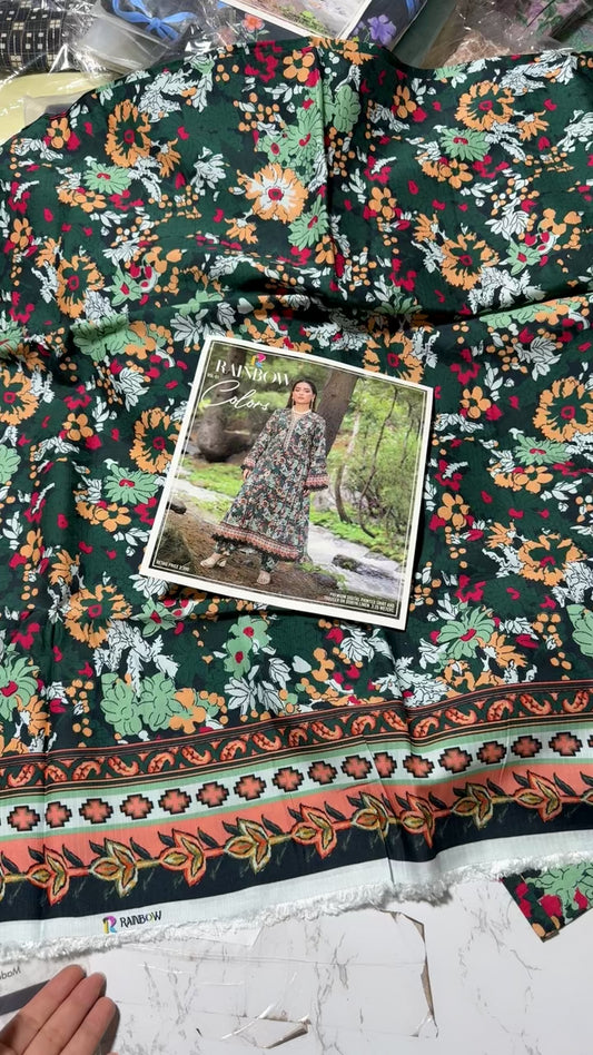 Most hit collection printed textured doria viscose linen 2pc