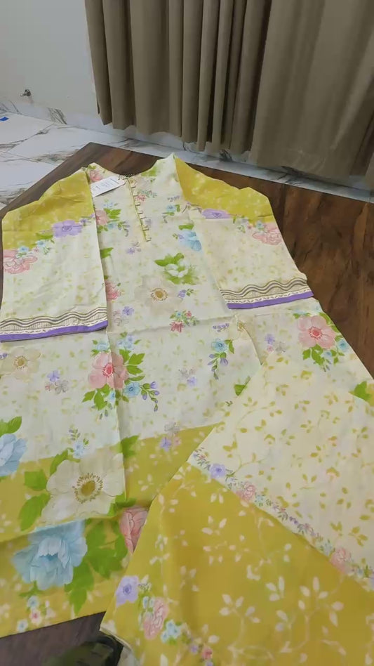 Farasha printed lawn 3pc stitched