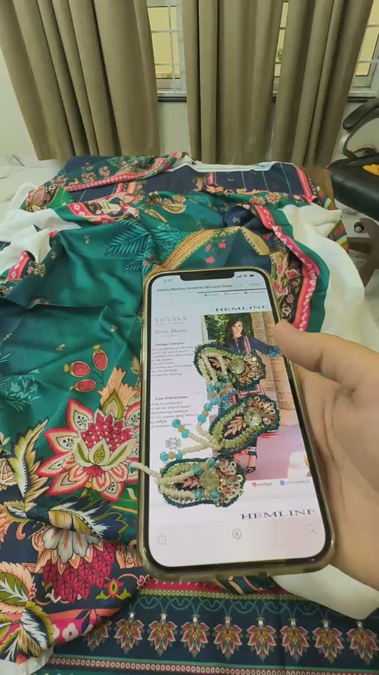Mushq printed silk 3 pc
