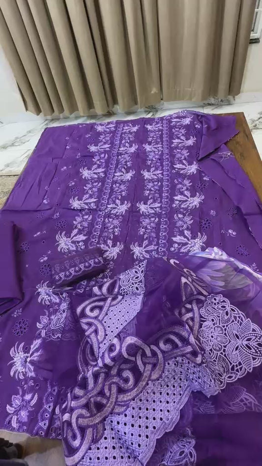 Mushq luxury embroided lawn 3pc