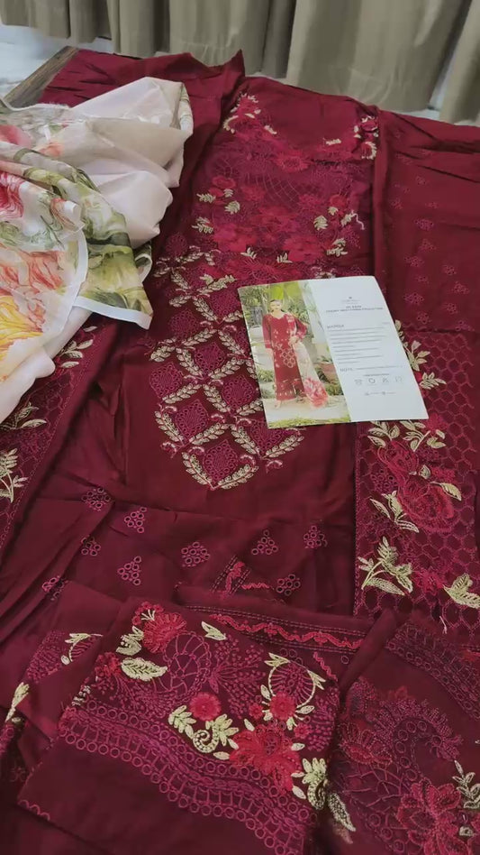 Gulmina luxury embroidered lawn 3pc