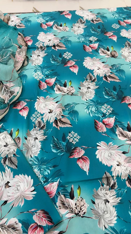 Bareeze style embroided linen 3pc