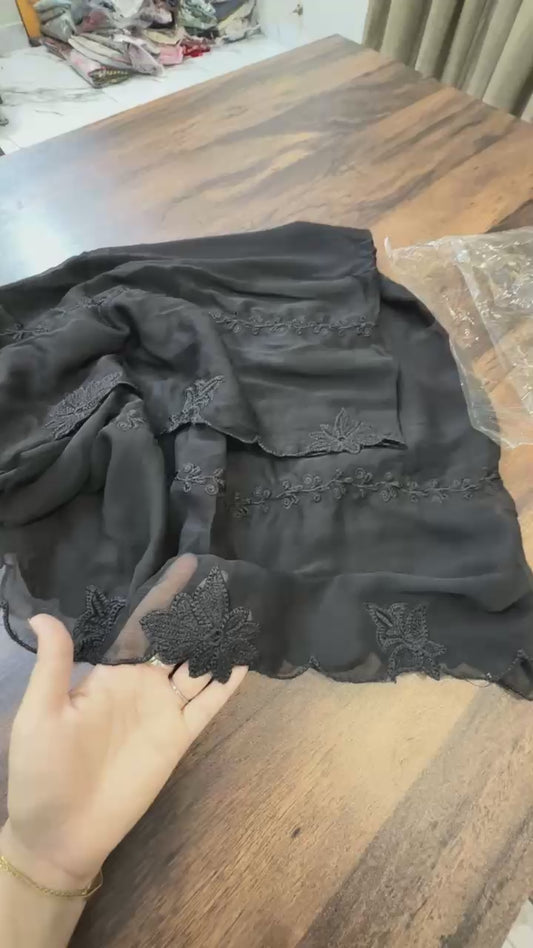 Embroided chiffon dupatta code B