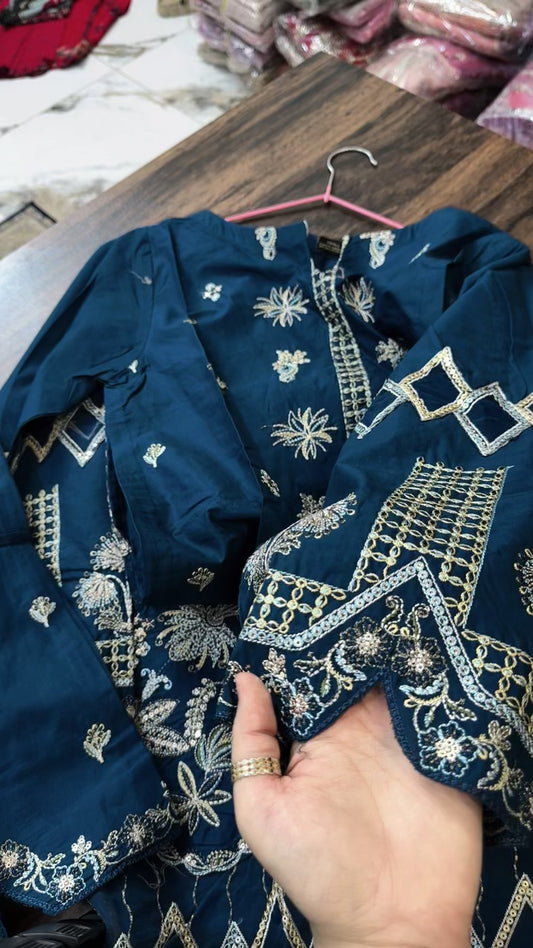 Luxury embroided lawn 3pc stitched PRET