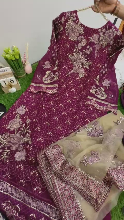 Nureh luxury formal stitched 3 pc (c.  21. L.  46)