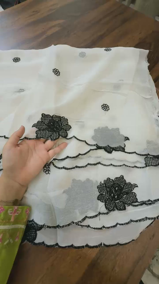 Bamber chiffon dyeable embroided dupatta