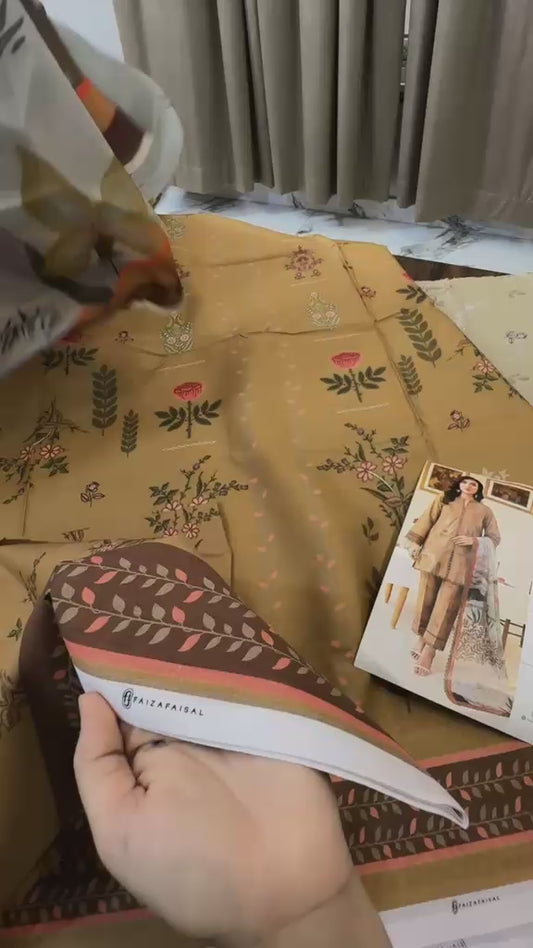 Faiza faisal printed lawn 3pc