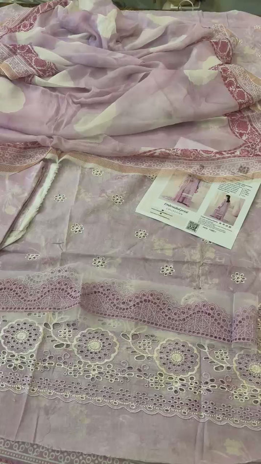 Mausummery luxury embroided lawn 3pc