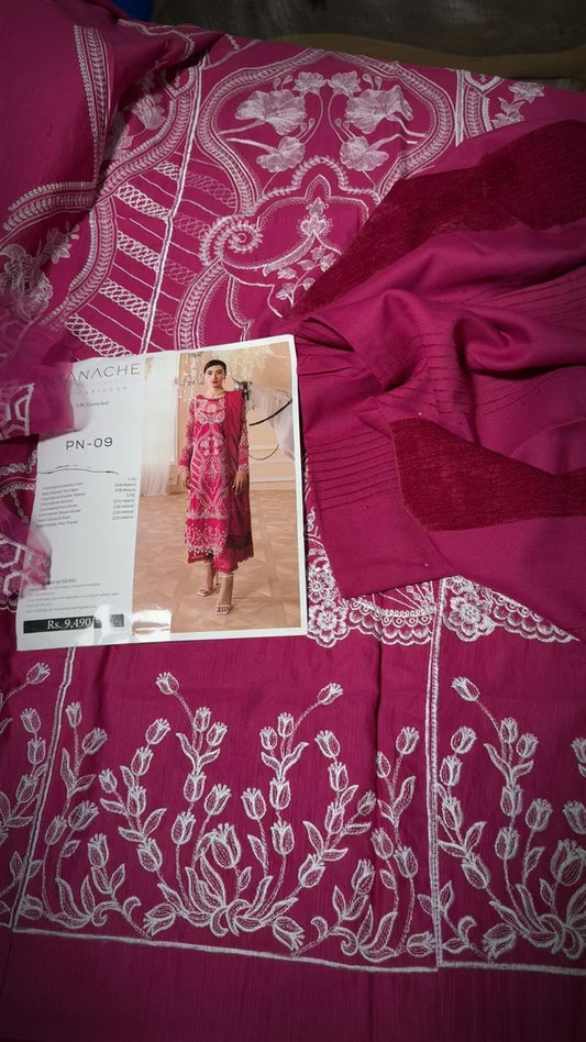 Parishay luxury embroided winter with velvet marina shawl clearance sale