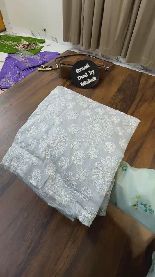 Embroided Doria lawn 3pc