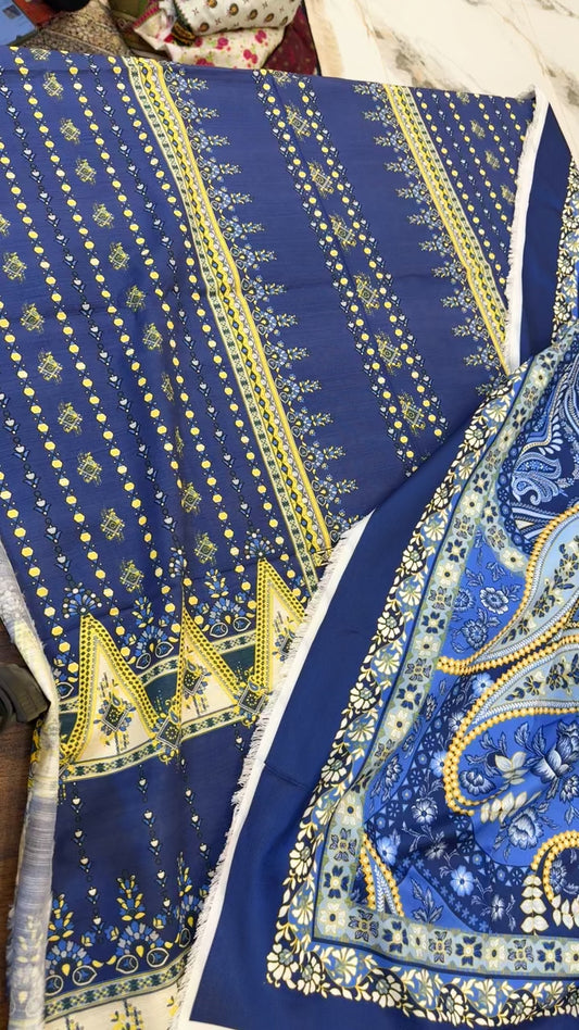 Zoya B printed winter shirt with wool shawl