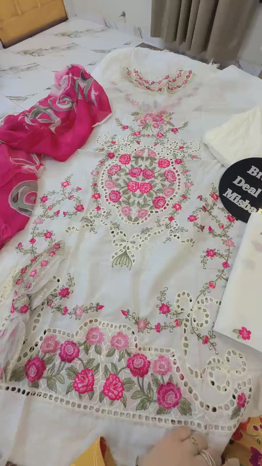Big brand Lawn embroidered 3pc