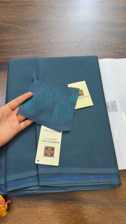 Bareeze gents cotton complete suit with embroided pocket fabric shade 04