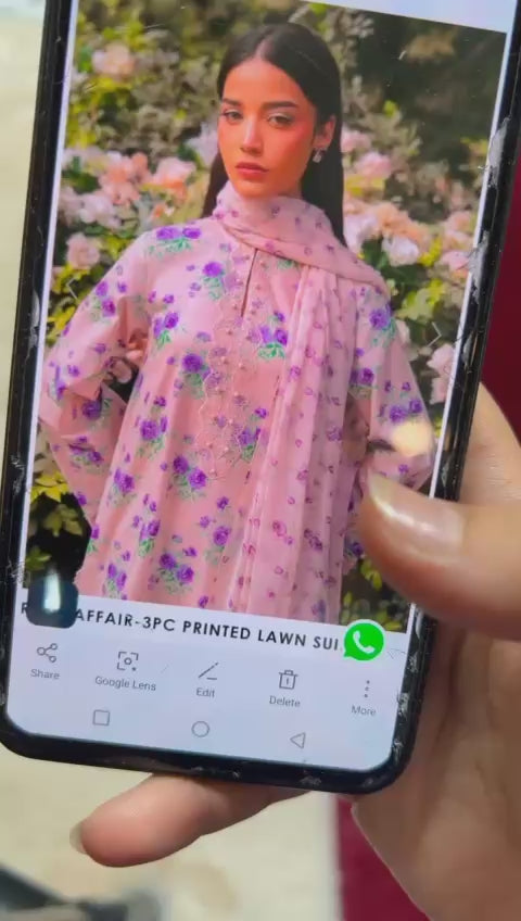 Cross stitch all over lawn print shirt and trouser
