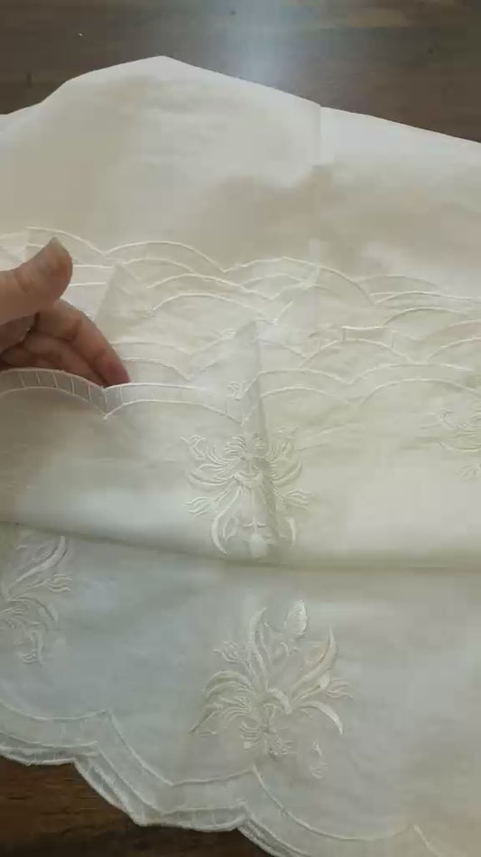 Lawn embroidered dupatta dyeable 2 sided embroidery